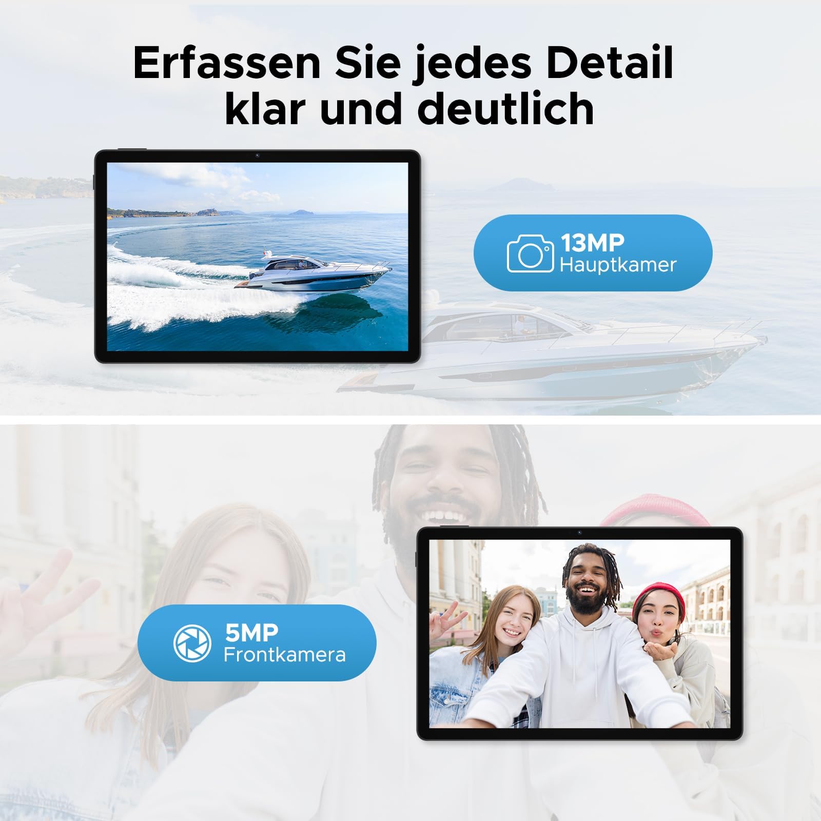 U11 Android 16 AI Tablet 11 Zoll, 16GB+128GB (2TB TF) Gaming Tablets, T7200 Octa Core, 8580mAh, Gemini AI, WiFi 5, 90Hz Display, 13MP+5MP,Tablet mit Tastatur, Maus, Stift,Hülle und Schutzfolie
