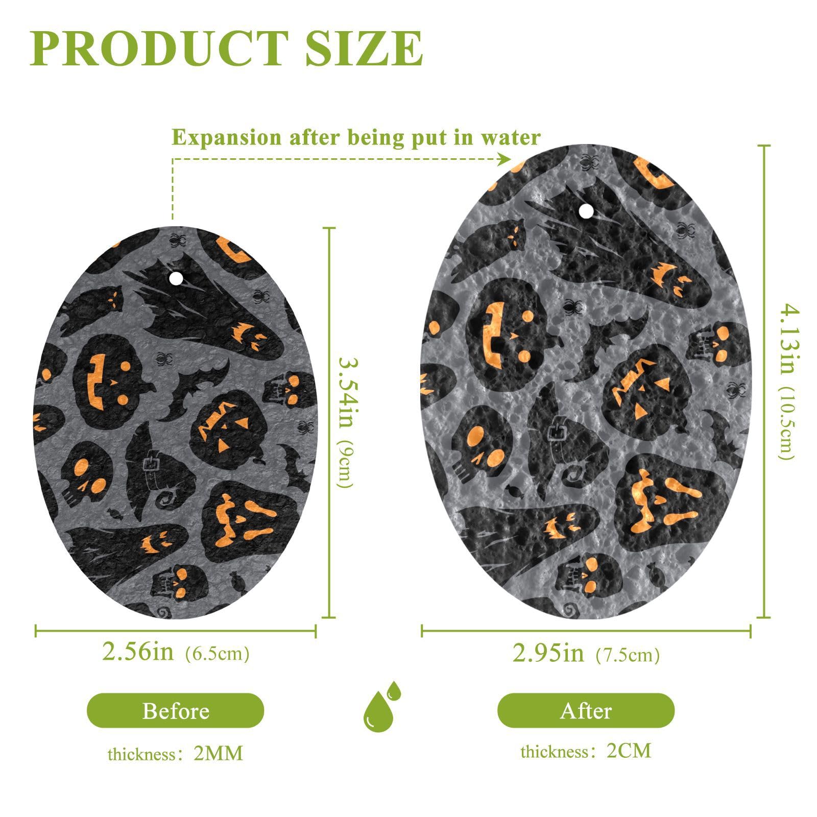 Takiito Halloween Glowing Pumpkins Scrub Sponge 3 Pack, Absorbent Cleaning Sponges for Dishes Pots Pans Kitchen, Non-Scratch Scrubber