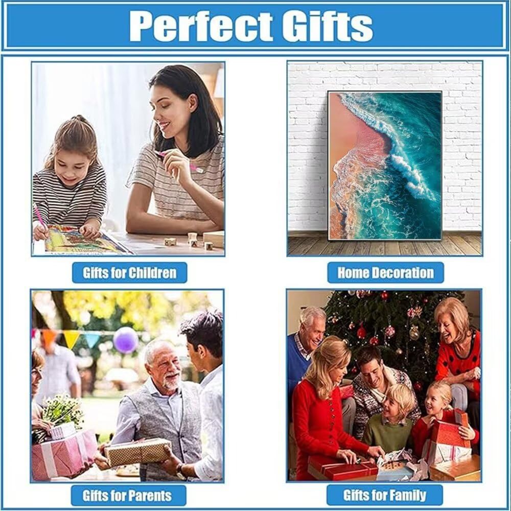 Fale Plaża Diamentowe Malowanie Dorosłych Zestawów, 5D Okrągłe Diamenty Malowanie Dzieci Malarstwo, Diamant Art Haft Cross Stitch Obrazy, Mozaika Sztuka Do Dekoracji Ścian Domu 70x90cm HJ8-530