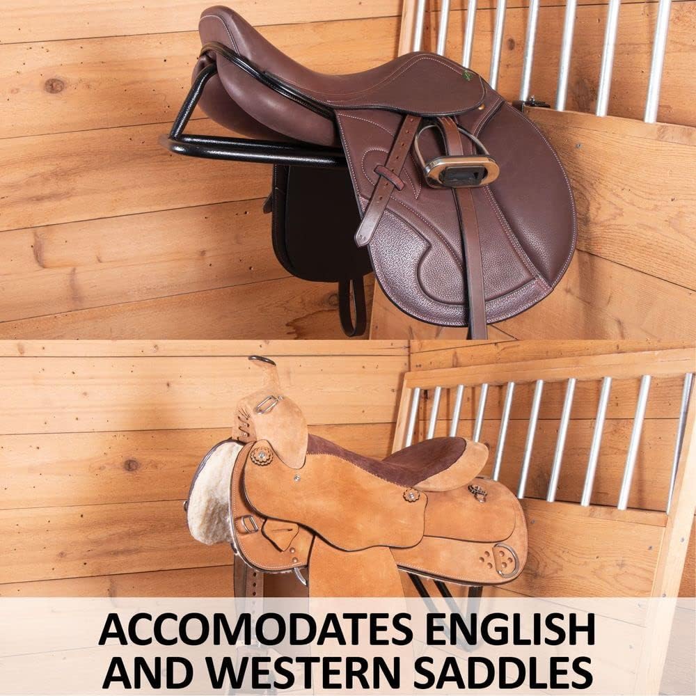 EASY-UP Portable Fold Down Saddle Rack | Portable & Adjustable | Accommodates English & Western Saddles | Collapsible Design | Durable Construction | 5-Year Warranty