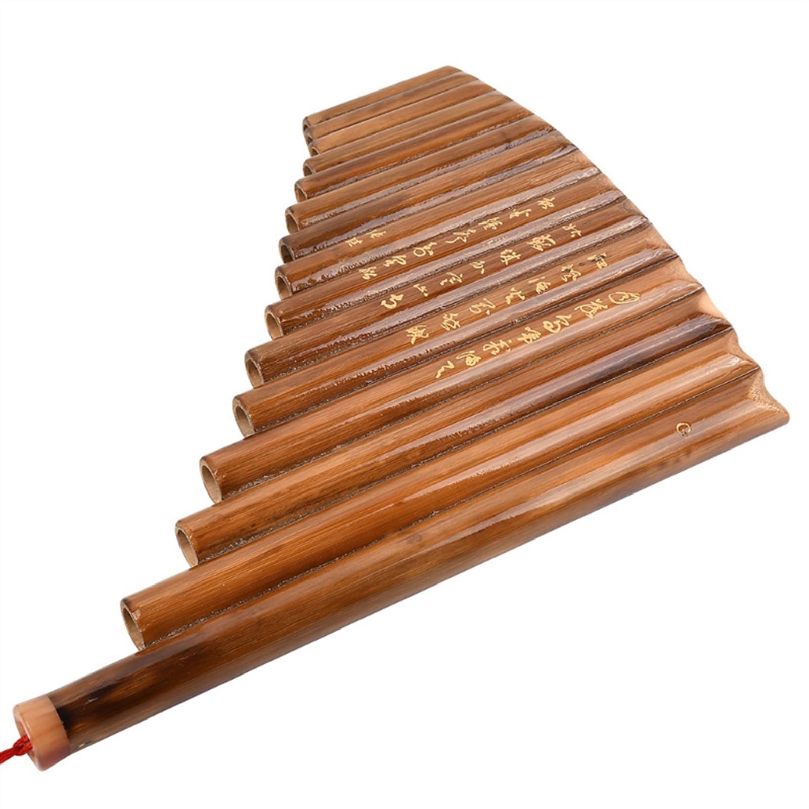 Panflöte 15 Pfeifen Aus Natürlichem Bambus, Traditionelle Braune Panflöte, Chinesische Panflöten, Holzblasinstrument