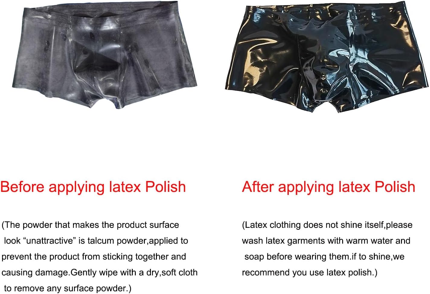 Latex Rubber Shorts Lower Waist Men Underwear Boxers,Black Latex Lingerie Male Panties Rubber Clothing