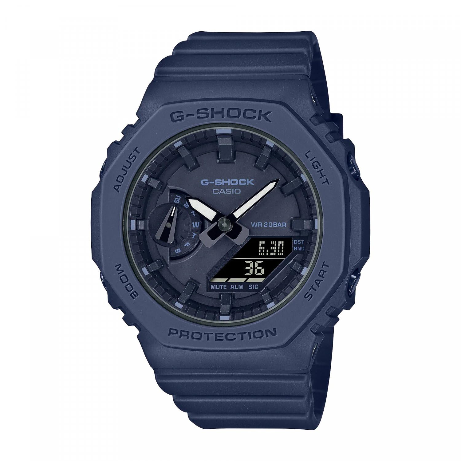 Casio G-Shock GMA-S2100BA-2A1ER Damenuhr Analog-Digital Quarz Kunststoffarmband Harz Wasserdicht 200m Alarm Stoppuhr Countdown Weltzeit Beleuchtung Blau
