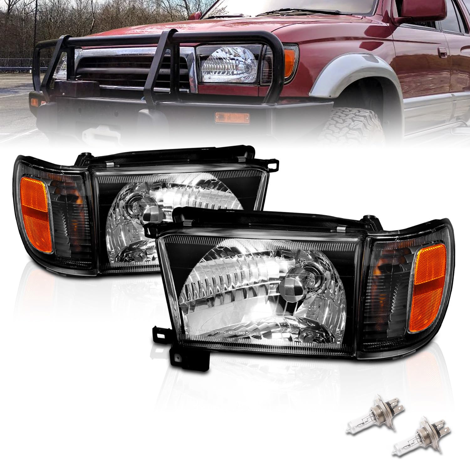 Amazon.com: AmeriLite Replacement Halogen Headlights With Corner