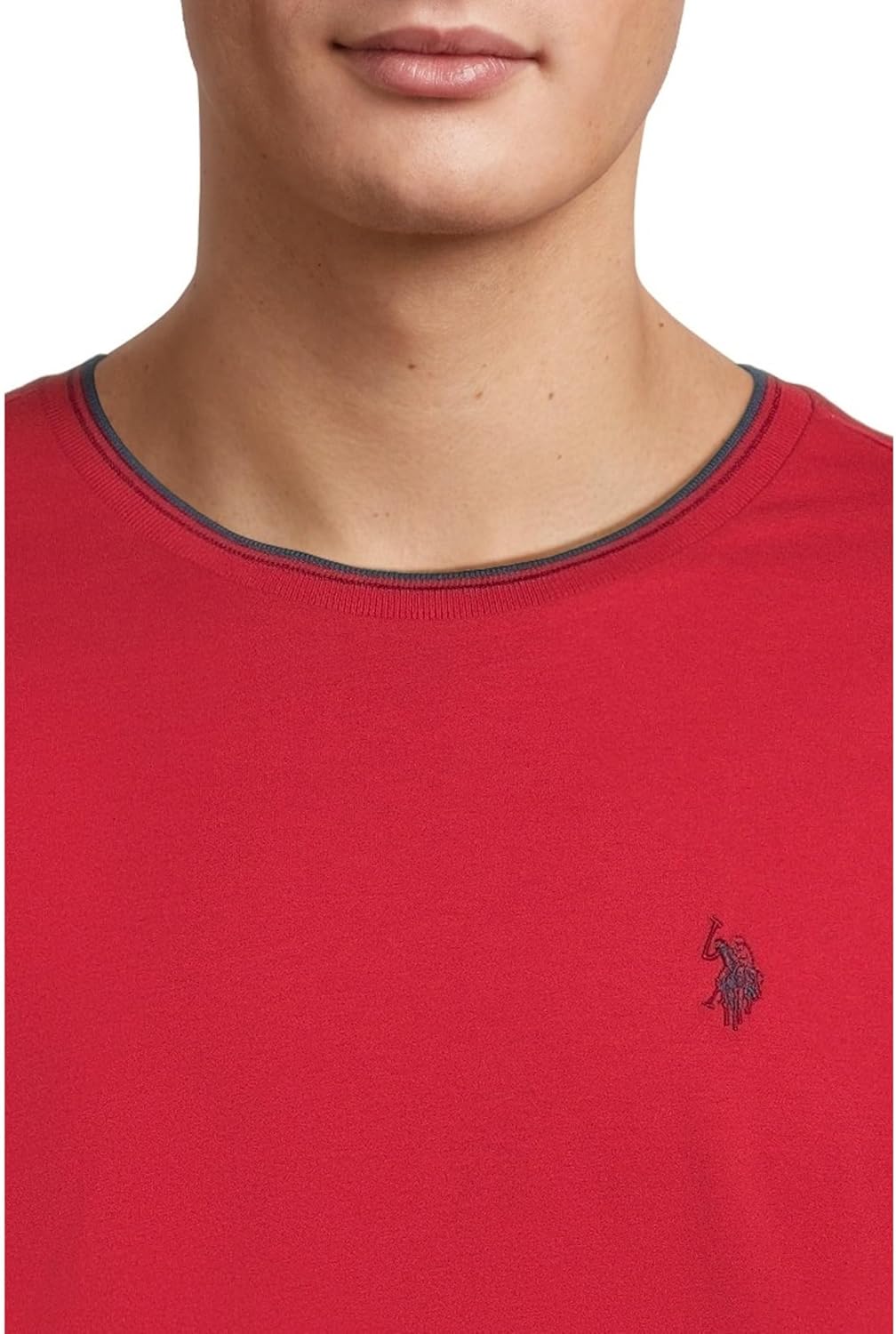 U.S. Polo Assn. Mens Short Sleeve Crew Neck Yarn-dye Collar Tipped Jersey Tee - Image 4