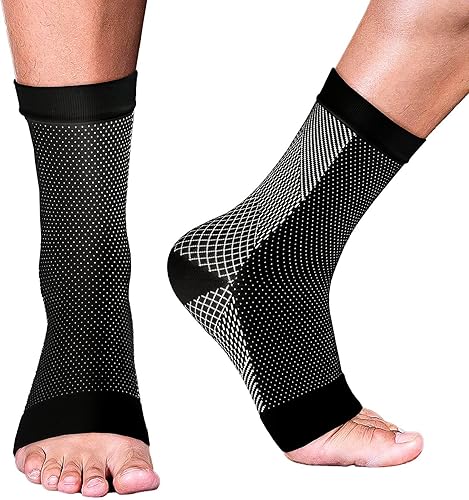 Neuropathy Socks for Men and Women, Ankle Brace Socks and Toeless Compression Socks for Pain Relief and Plantar Fasciitis(LXL)