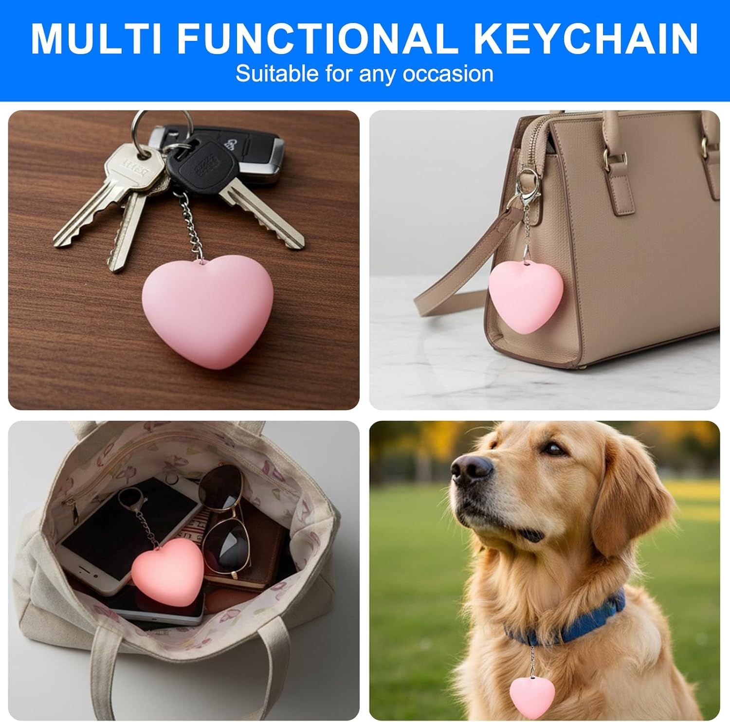 Love Wallet Tote Bag Touch Sensing Light,2" Mini Rechargeable Purse Light Handbag Lights,Heart Purse Lights for Inside Purses,Purses Must Haves Accessories for Women Christmas Gifts (Pink Heart(2Pcs))