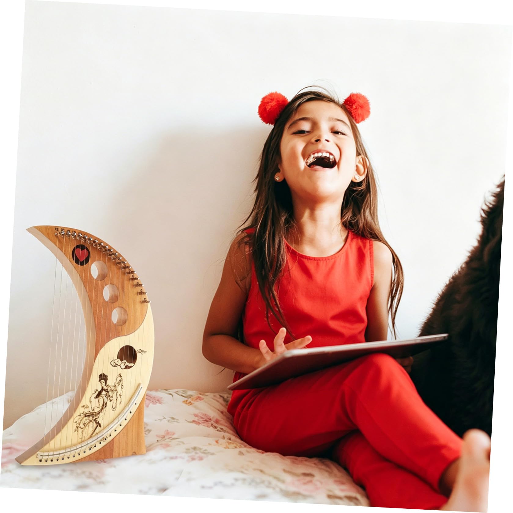 VICASKY Arpa Lira a 19 Corde in Legno di Cedro Tono Caldo e Duraturo Strumento Musicale Antico Portatile per Principianti e Ragazzo Ragazza