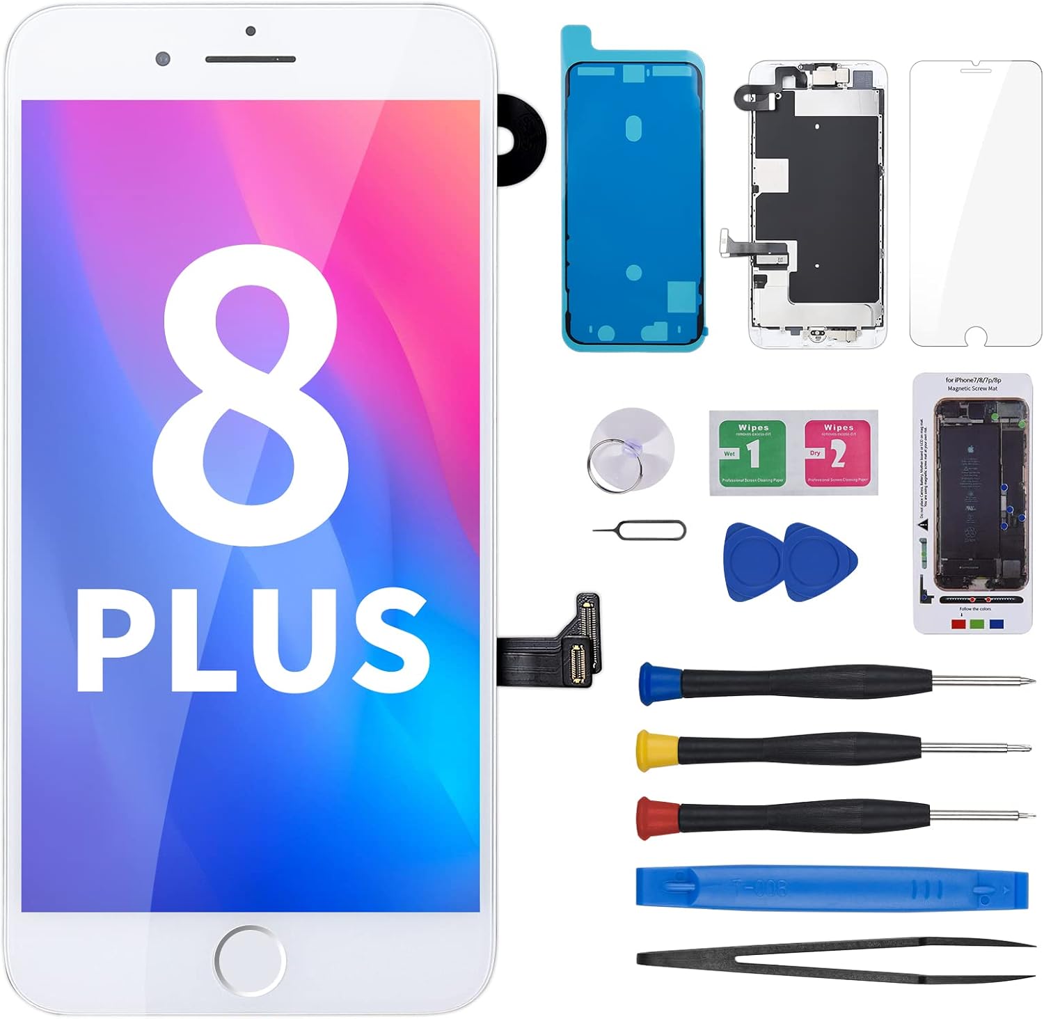 CYKJGS for iPhone 8 Plus Screen Replacement with Home