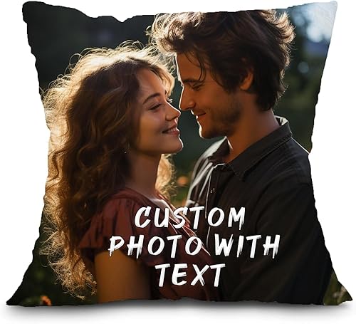 Miniatura 7 de Almohada con imagen personalizada para parejas, almohada redonda, cojín de amor personalizado con cualquier imagen, inserto opcional incluido,