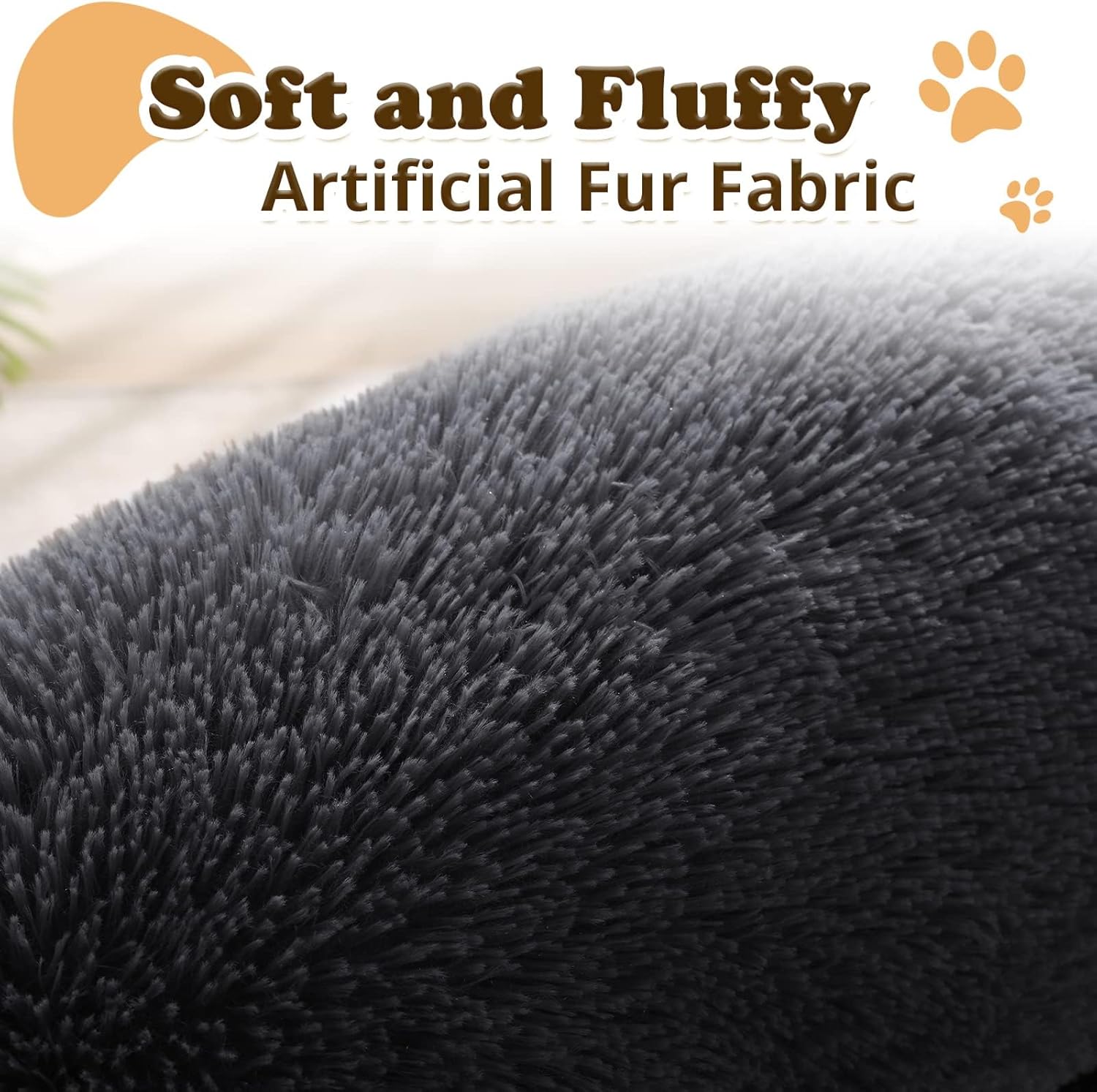 JOLLYVOGUE Dog Beds Large Sized Dog, 36 inches Calming Soft Anti-Anxiety Donut Dogs Bed, Washable Round Fluffy Cushion for Large Pets, Fits up to 80 lbs Pets