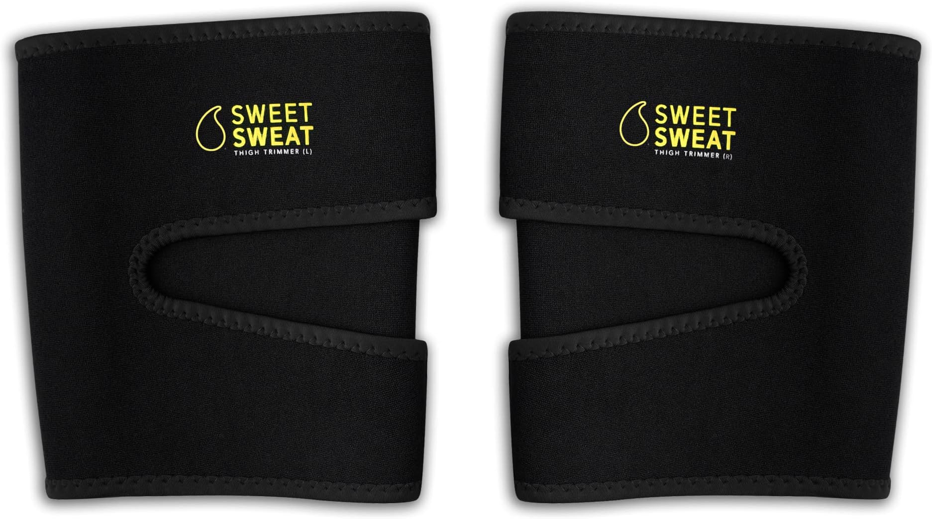 Sports Research Sweet Sweat Thigh Trimmers for Men & Women Increases Heat and Sweat Production to The Thigh Area Includes Mesh Carrying Bag (Medium, Yellow)