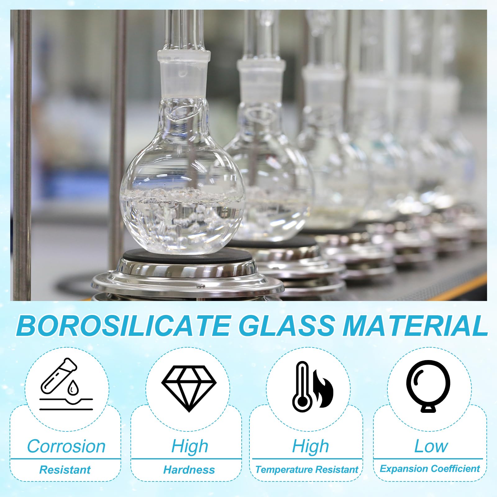 PATIKIL Adattatore Riduttore In Vetro Borosilicato, 2 Pezzi Da Giunto Esterno 24/40 A Giunto Interno 45/50 Adattatore Di Collegamento Parti Per Distillazione Per Attrezzature, Stile 10