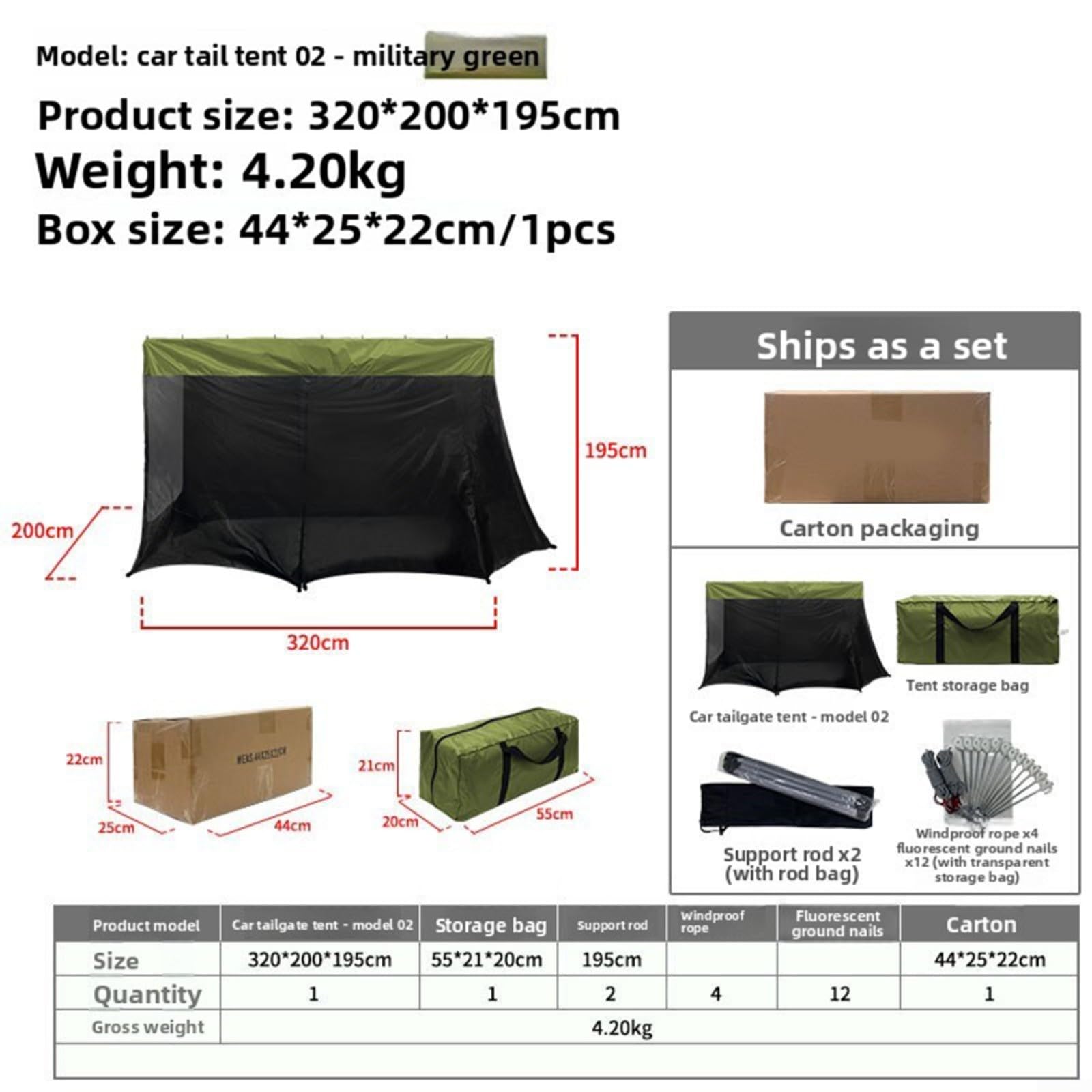 Tente arrière de voiture, pour SUV, camion, Jeep, van : grand auvent de camping avec maille pour fenêtres, étanche 3000 mm, installation rapide, convient pour 3 à 4 personnes, noir