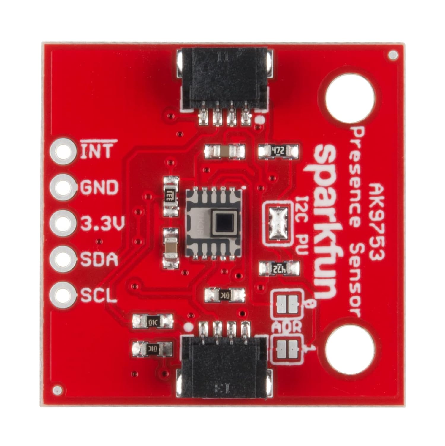 SparkFun Human Presence Sensor Breakout - AK9753 (Qwiic) - 4-Channel Nondispersive Infrared Detector Tell which Direction a Person is Moving 16-bit Digital Value Four sensors Voltage 1.7V to 3.3V PIR