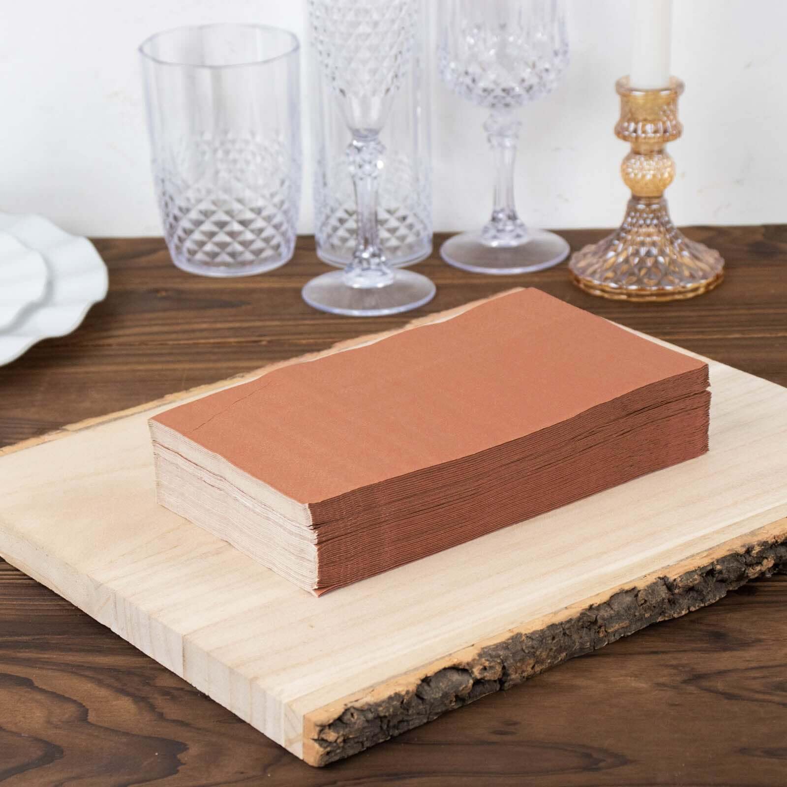 Tableclothsfactory 50 Pack | 2 Ply Soft Terracotta Dinner Party Paper Napkins, Wedding Reception Cocktail Beverage Napkins