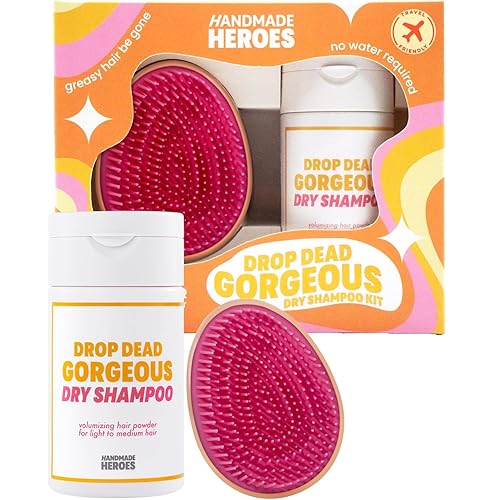 Handmade Heroes Champú seco sin aerosol en polvo de volumen 100% natural y vegano Polvo voluminizador para cabello claro y rubio (kit de champú