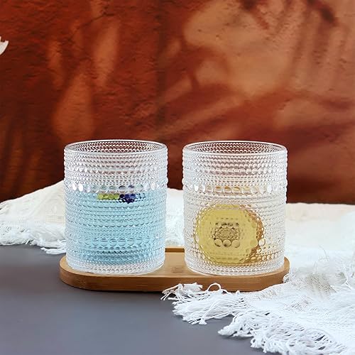 Miniatura 6 de Hobnail - Juego de 6 vasos para beber vintage, vasos de cóctel de 10 onzas, cristalería de cocina para agua, refrescos, whisky, cóctel, jugo, bebidas