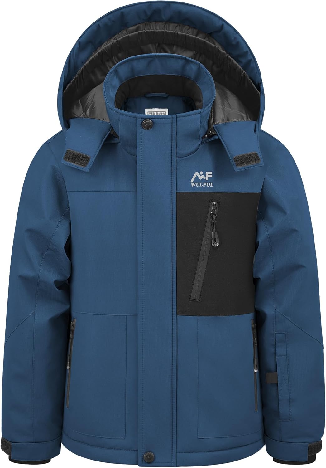 WULFUL Boy's Winter Waterproof Ski Coat Kids Windproof Snow Jacket with Detachable Hood