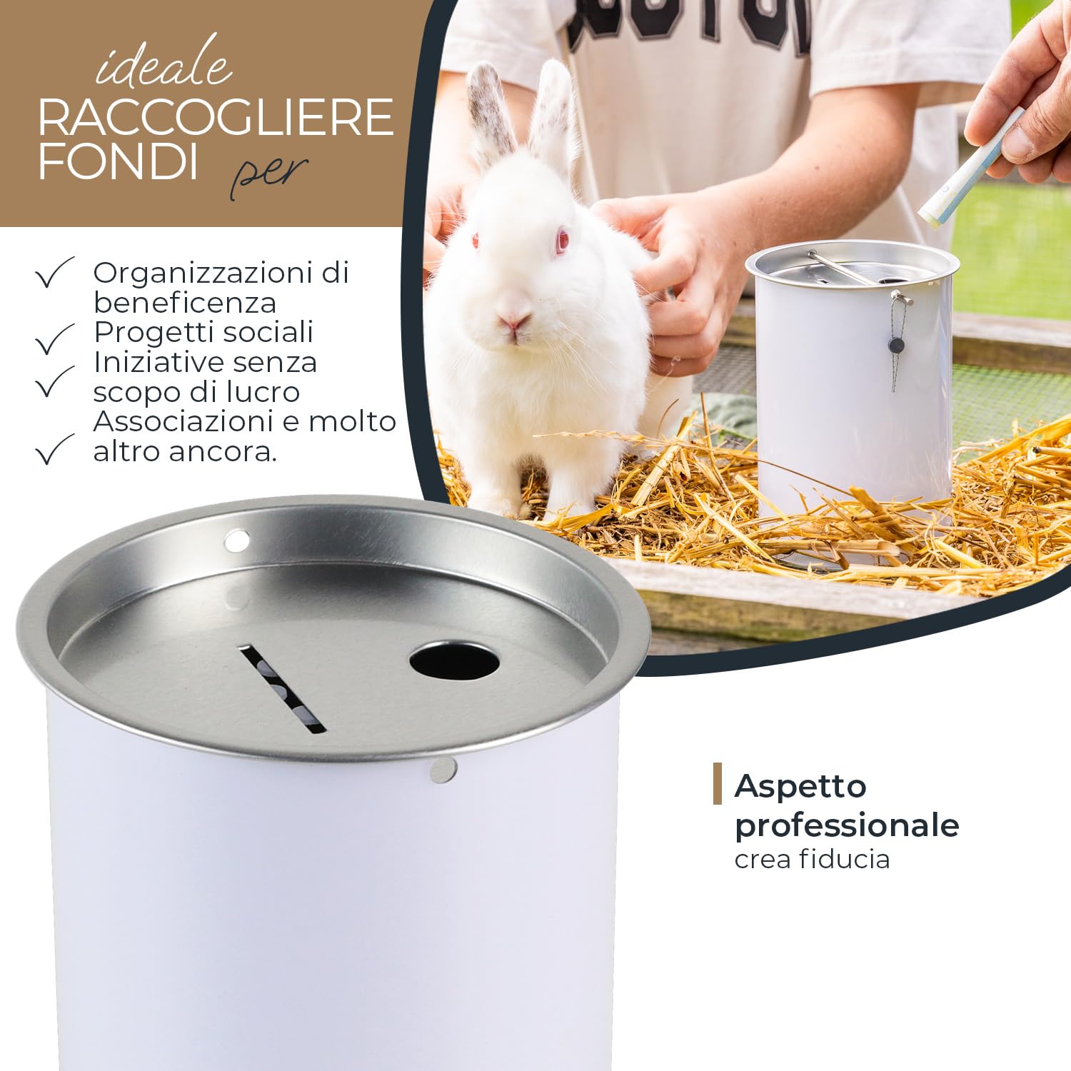 HMF 4600005-07 - 5 scatole per monete, 10 cm di diametro x 14,5 cm, con accessori