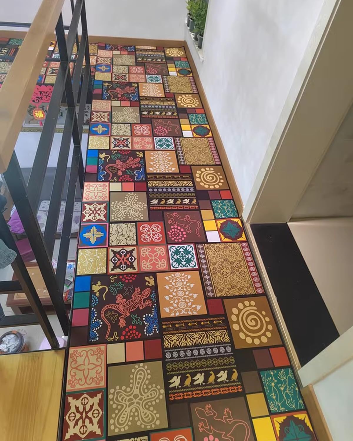 Tapis de couloir antidérapant grand format avec finitions haut de gamme