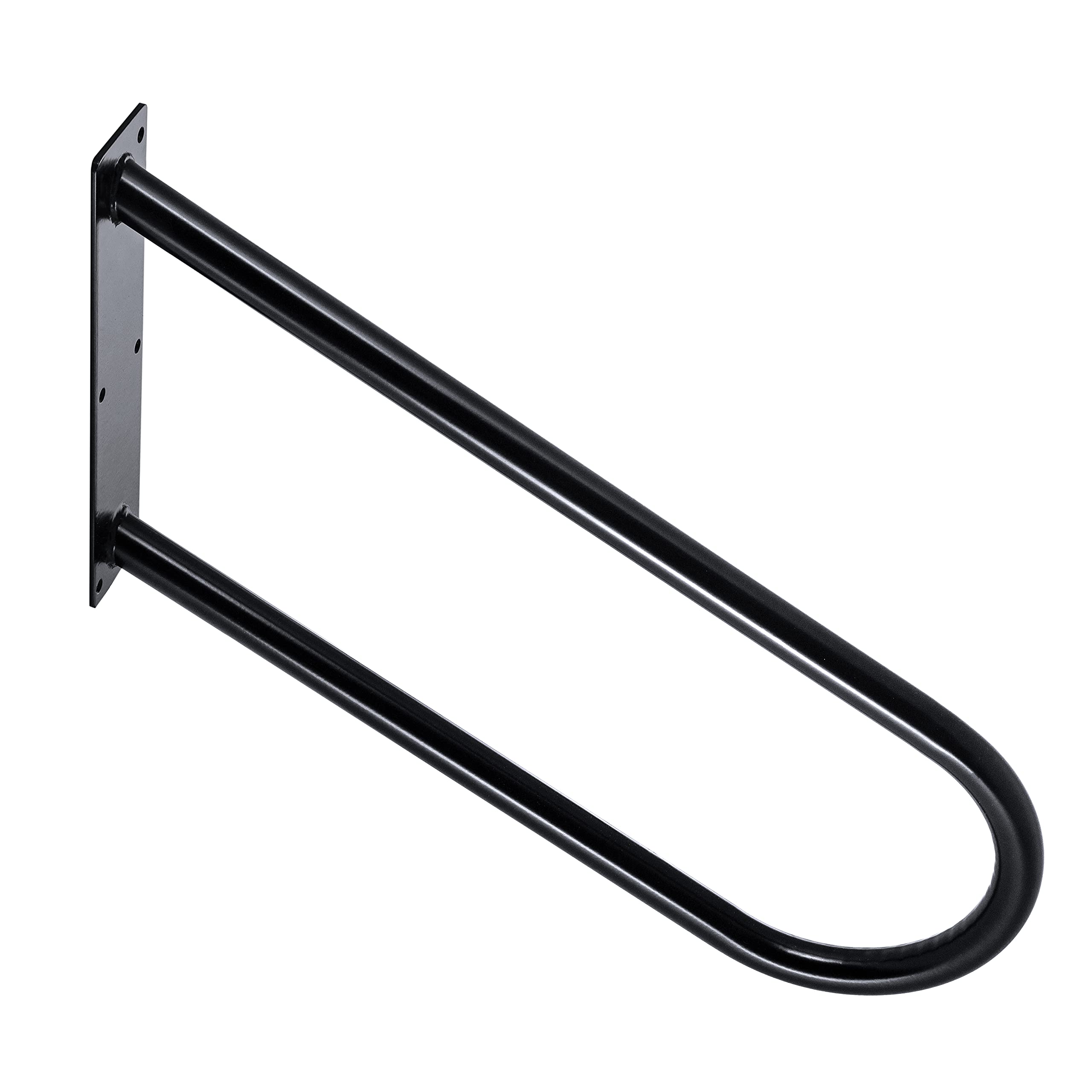 Metall-Handlauf Handlaufbügel Haltebügel Treppenbügel Haltegriff Stützgriff - für Treppen Treppenhaus Treppengeländer Eingang Pool Haus Garten (Länge - 80 cm, Schwarz)