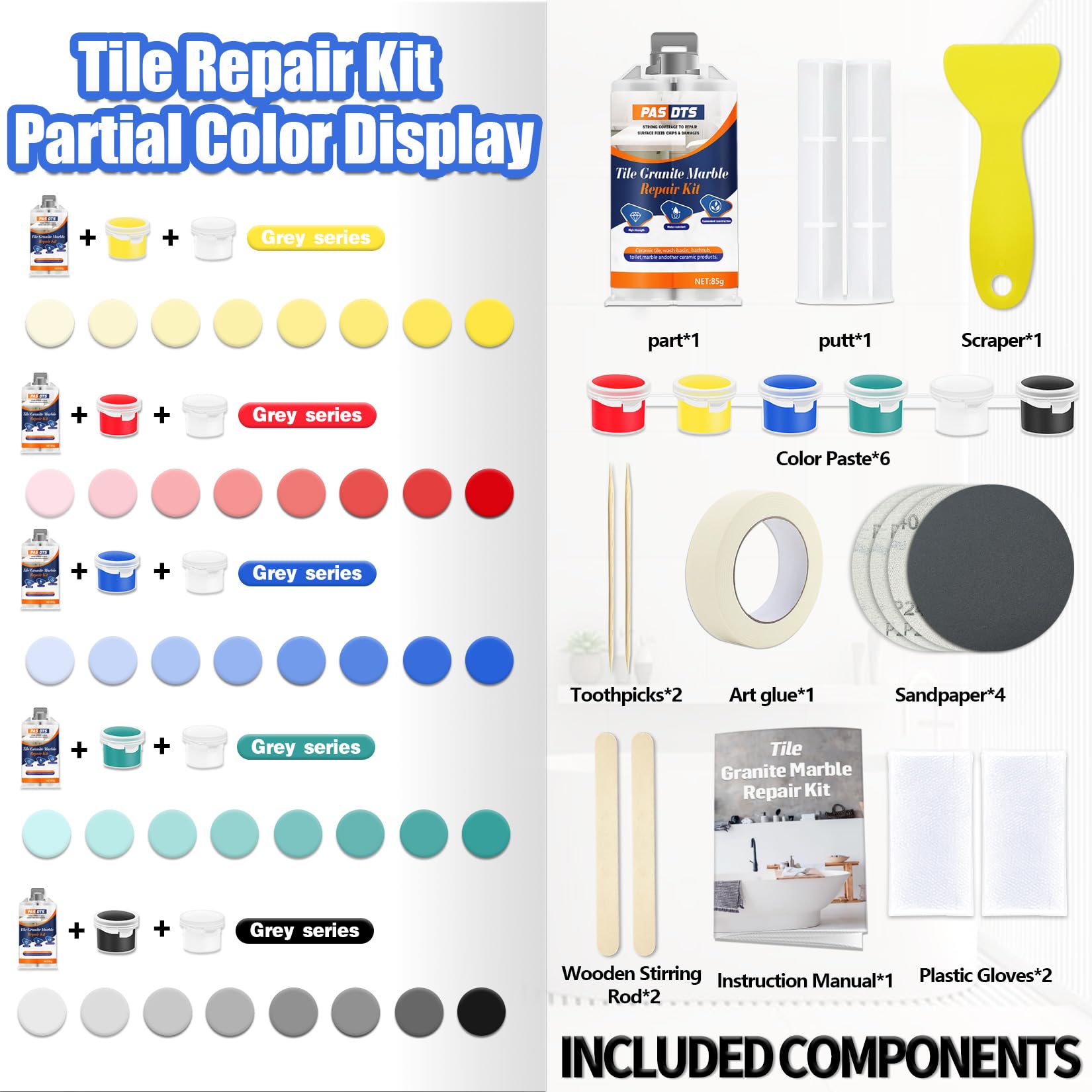 Granite and Quartz Countertop Chip Repair Kit, Professional Stone Restoration for Cracks Chips, and Scratches - Image 2