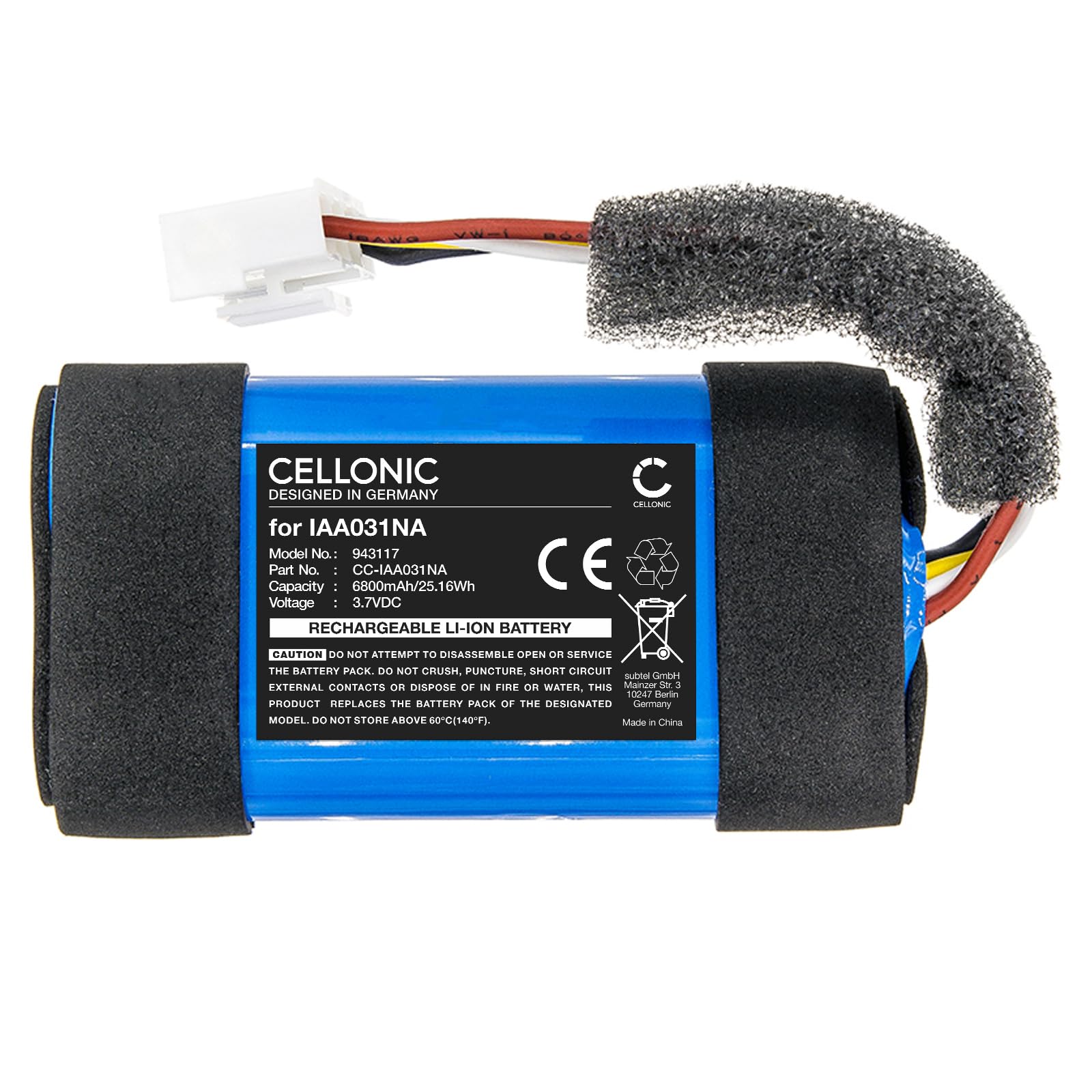 CELLONIC 1x Batterie Compatible avec Harman Kardon Citation 200 | 1x, (6800mAh, 3.7V, Lithium Ion), Enceinte Batterie
