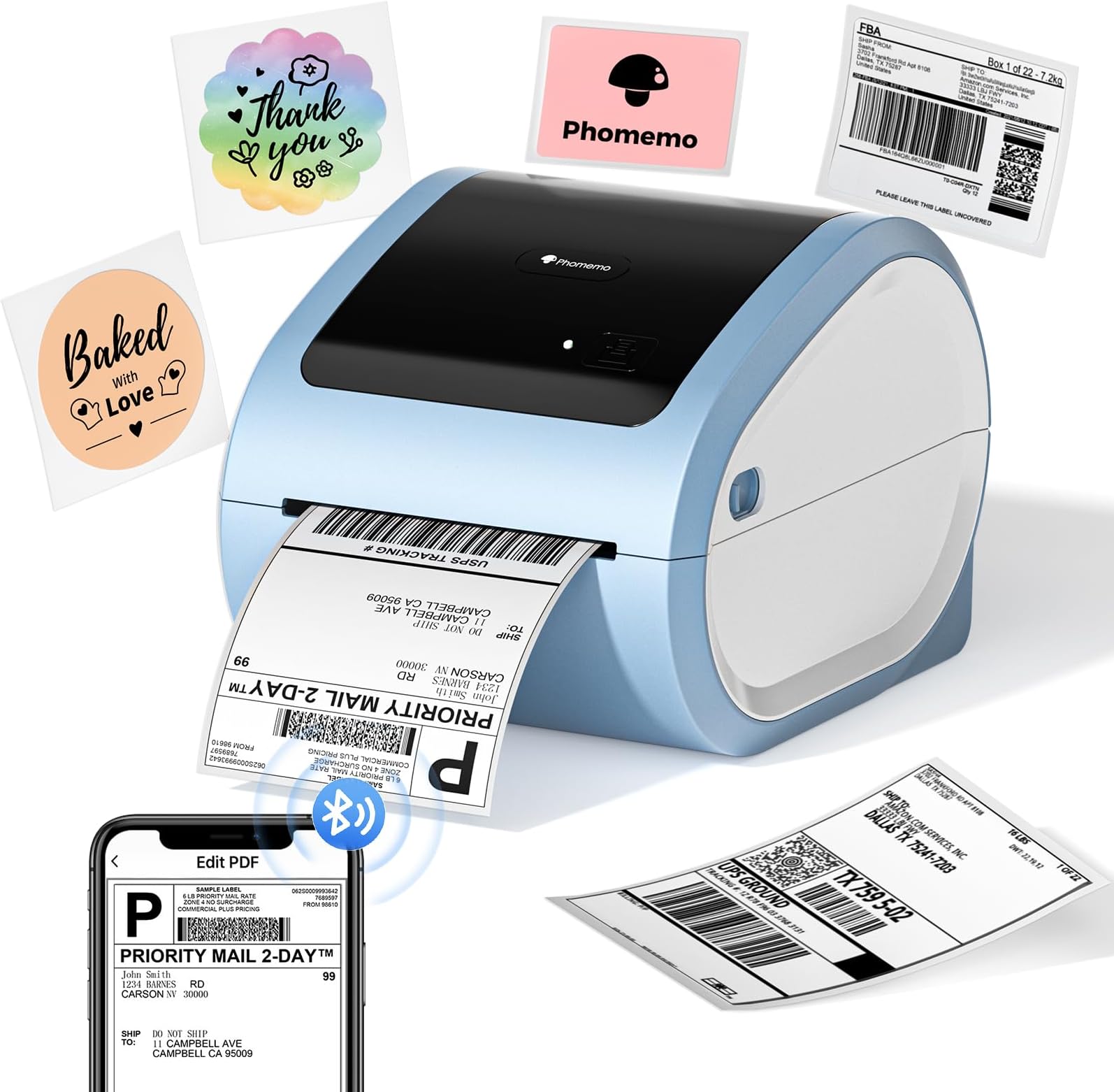 Phomemo Bluetooth Thermal Label Printer,D520BT Shipping Label printer