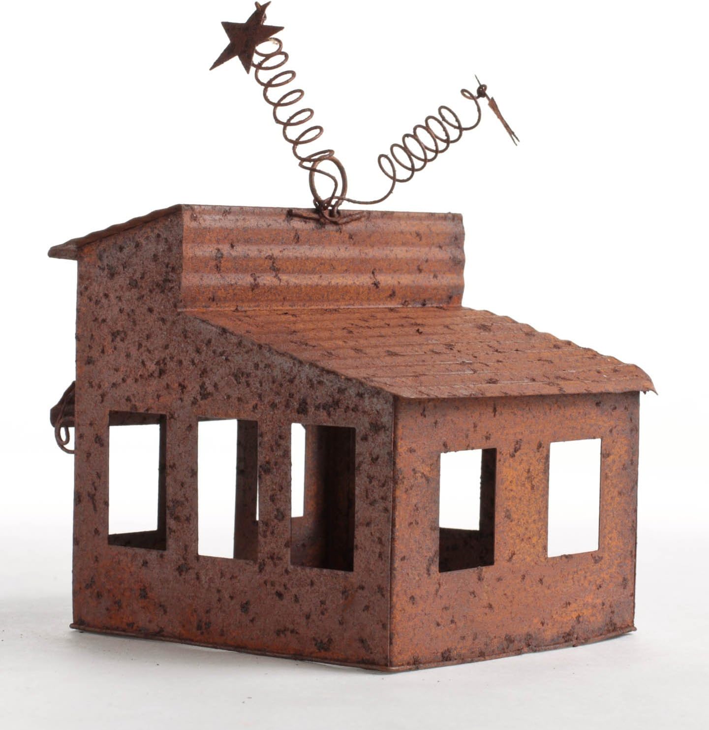 Trio of Rustic Metal Old Time Look Village Stores for Your Fairy Garden or Gnome Village
