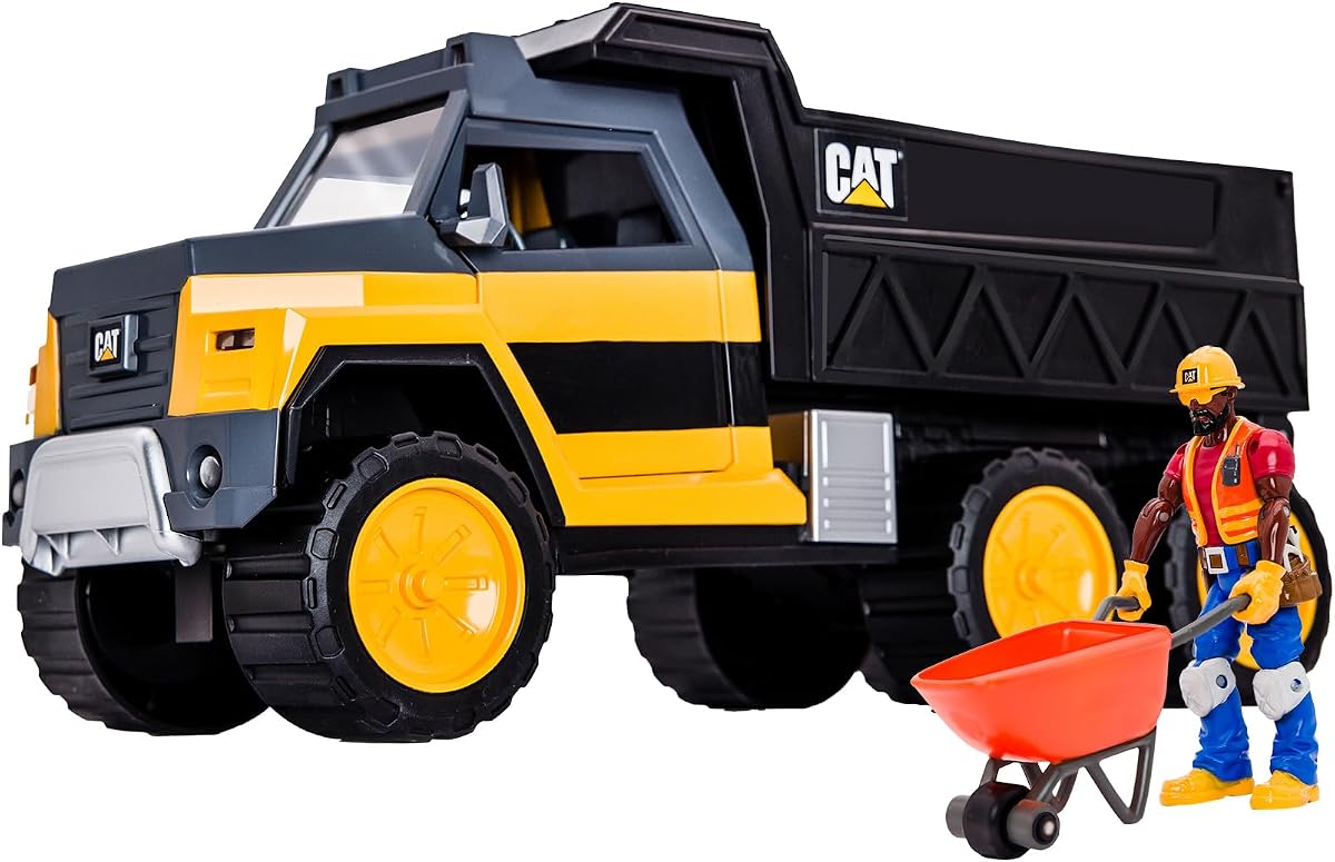 Cat Construction Workforce Hauler Action Set, 18-Piece Kids Construction Toy Playset with Freewheeling Hauler Truck, Lights & Action-Activated Sounds, 4-Inch Figure, Tools & Accessories, Ages 3+