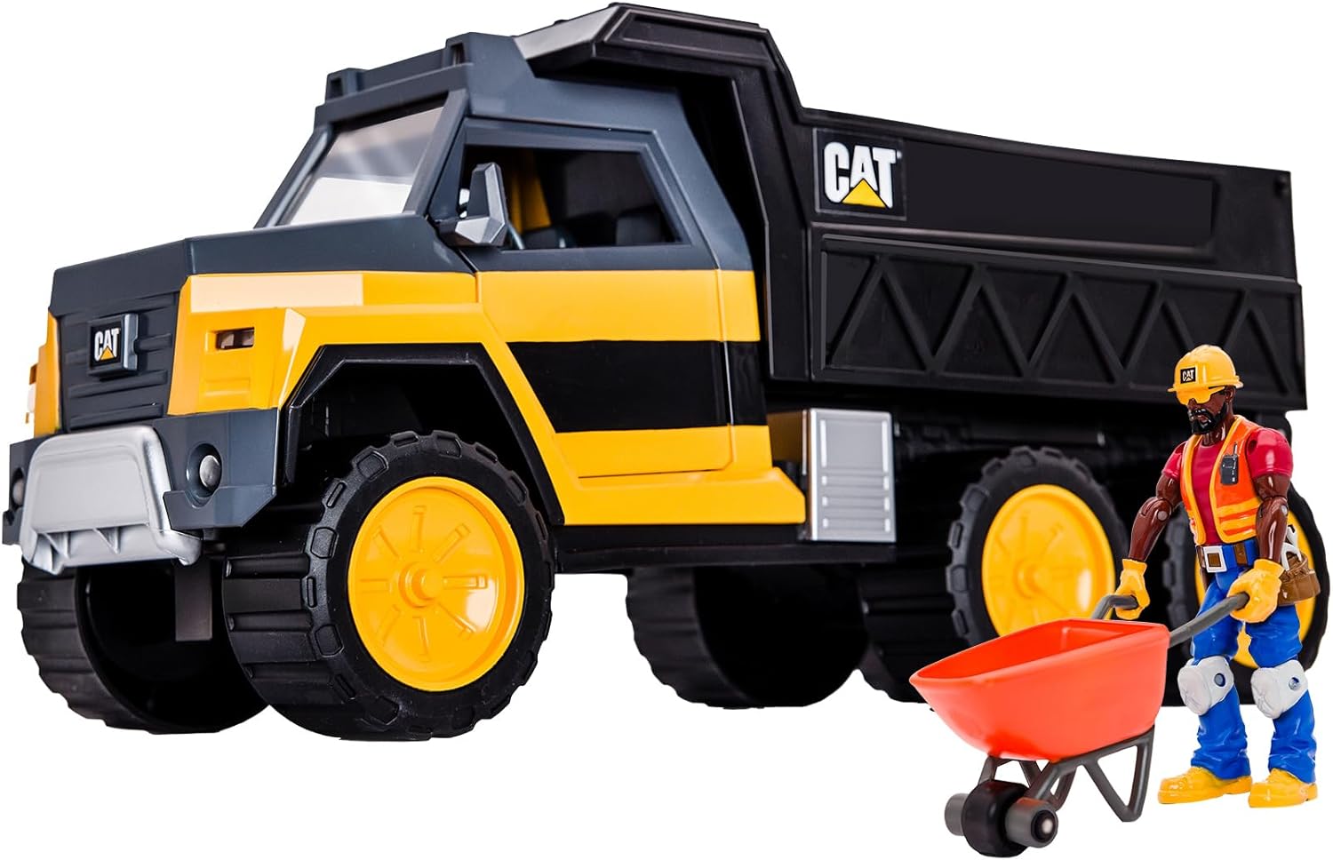 Cat Construction Workforce Jumbo Tower Crane Set, 50-Inch RC Crane Toy with 360-Degree Rotation, Hook and Wrecking Ball, Light, Skid Steer and 4" Figure, USB Rechargeable, Ages 5+