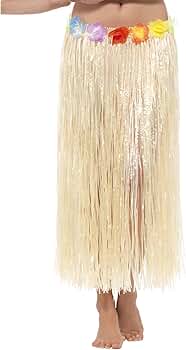 Amazon.com: Hawaiian Hula Skirt with Flowers, Natural : Clothing