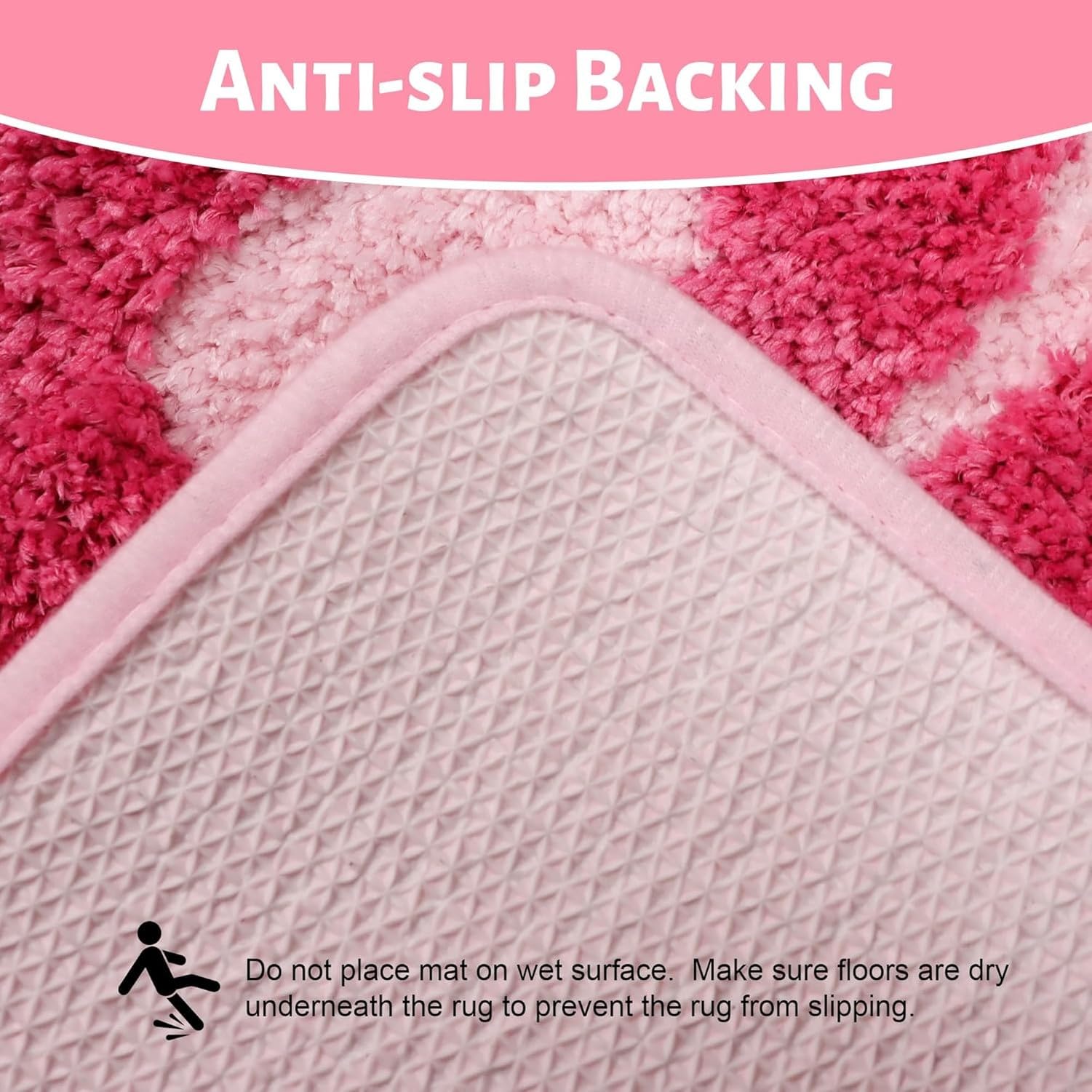 Alfombra Larga para baño, divertida decoración para bañera y ducha, diseño Original de 50 x 150 cm, felpudo antideslizante para dormitorio, Rosa Chiaro, 1'8 "x 5 '(Prisma Rettangolare)