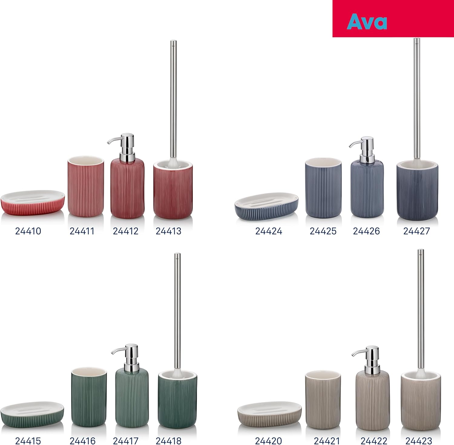 kela Toilet Set, Ceramic, Gray, 10x10x45cm