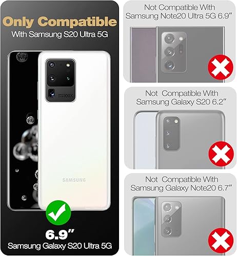 Miniatura 2 de Dexnor Funda de cuerpo completo para Samsung Galaxy S20 Ultra de 6.9 pulgadas, protector de pantalla y soporte integrados, protección de grado