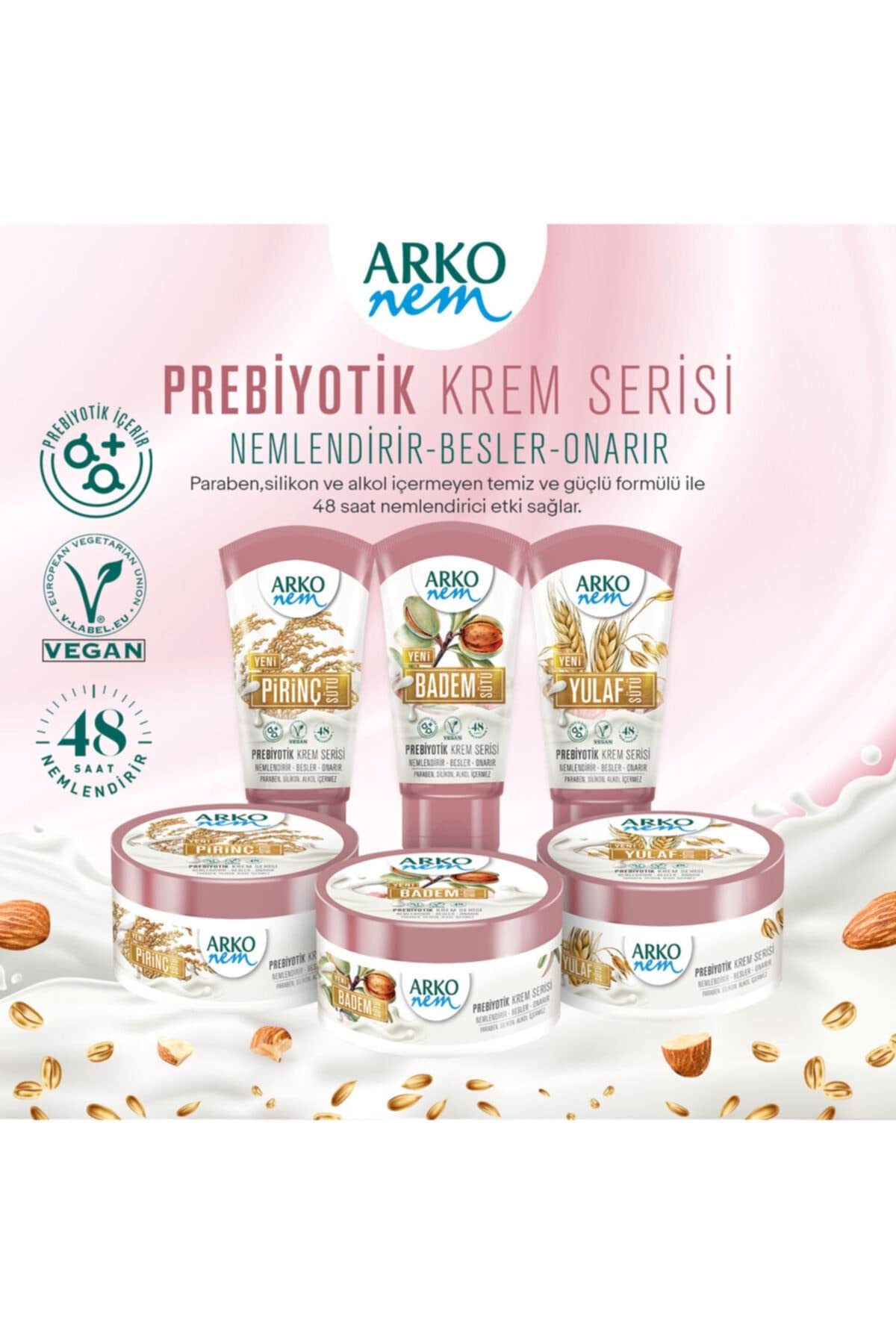 Arko Nem Prebiyotik Krem Serisi Yulaf Sütü 60 ml