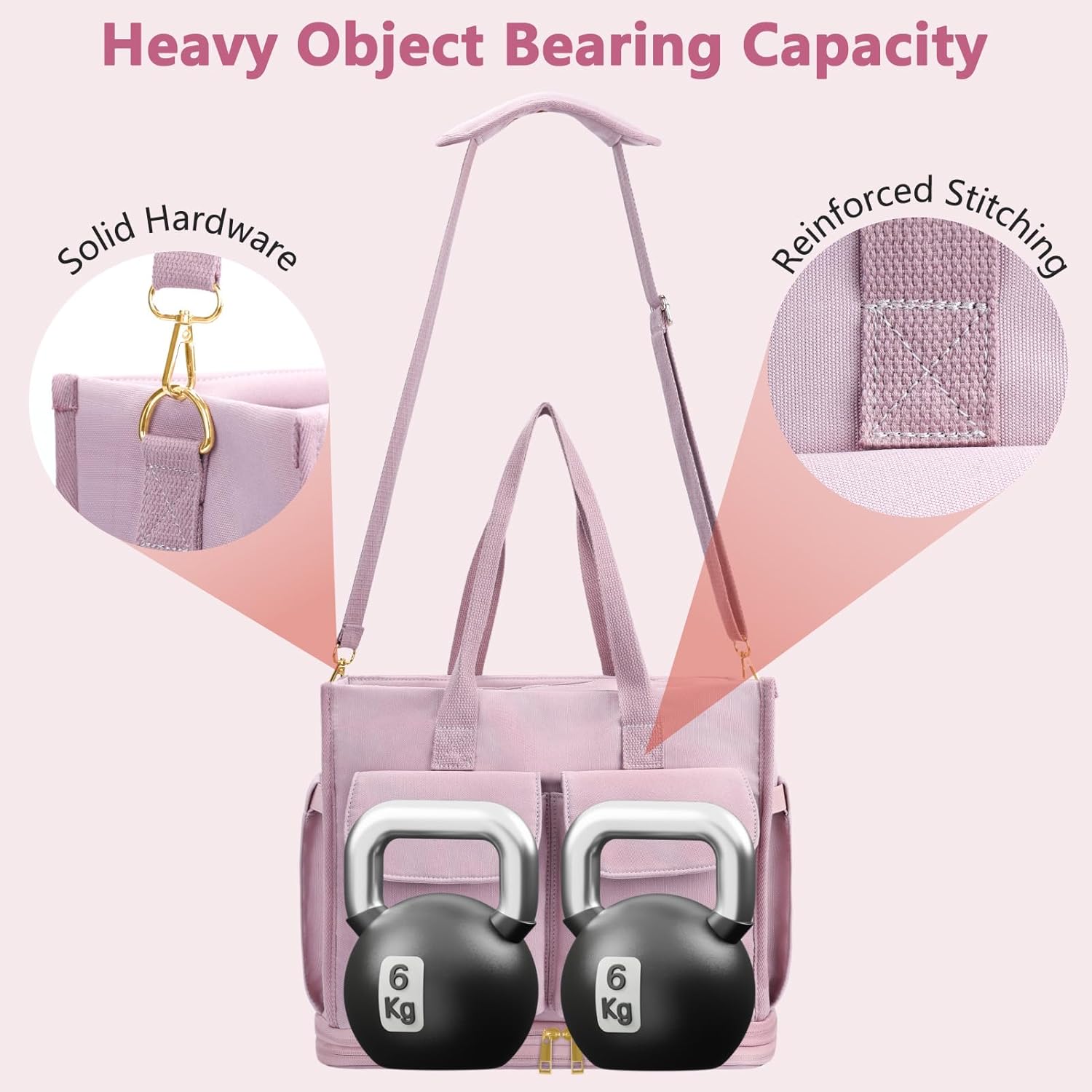 Skycase Work Tote Bag for Women - Laptop Tote Handbag - Lunch Bag with Cooler - Shoulder Weekender Bag for Travel, School - Image 8