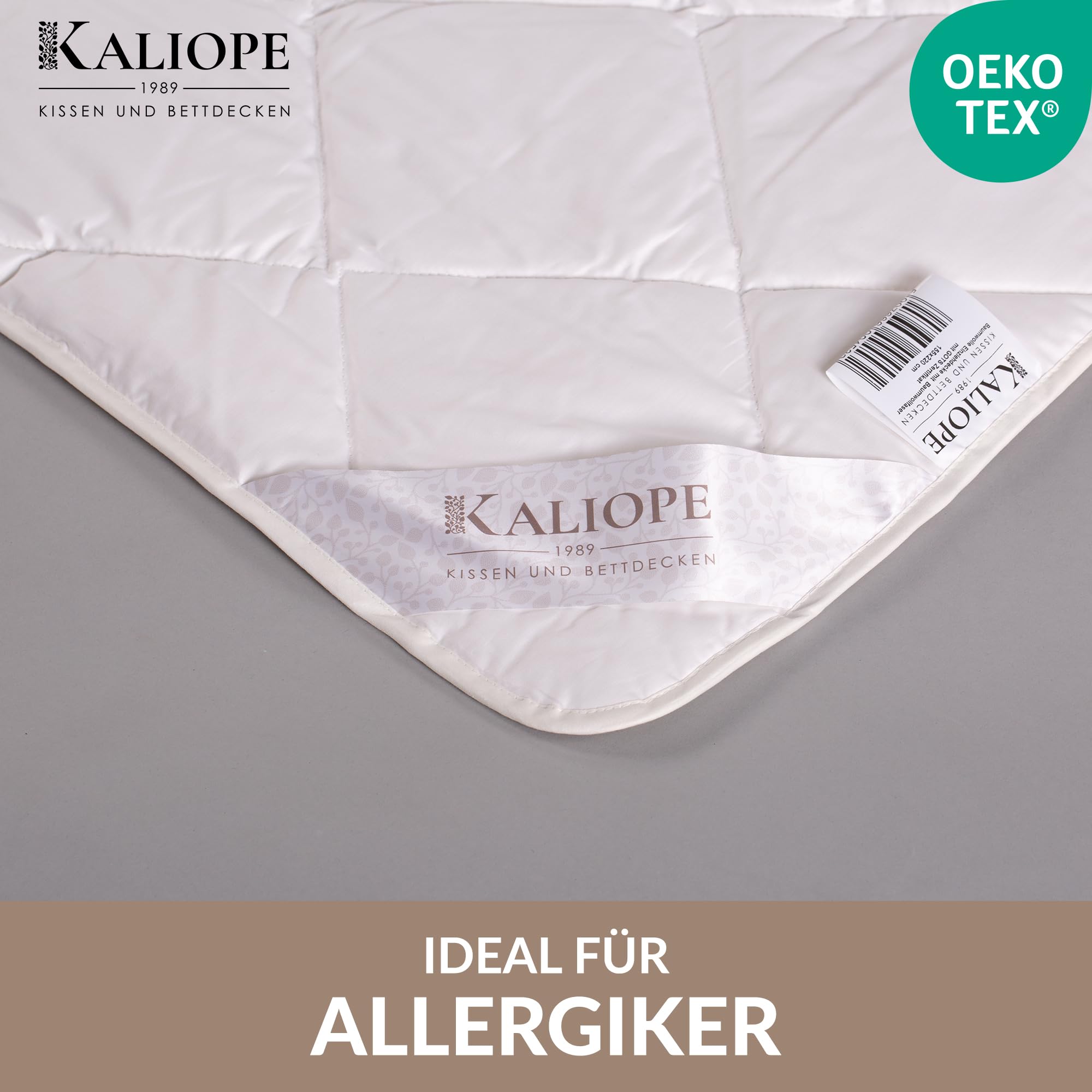KALIOPE Sommerdecke 135 x 200 cm, leichte Bambus-Viskose Bettdecke | Steppdecke aus Baumwoll-Perkal und Tencel, atmungsaktiv, für Allergiker geeignet, mit Steppung für gleichmäßige Füllung