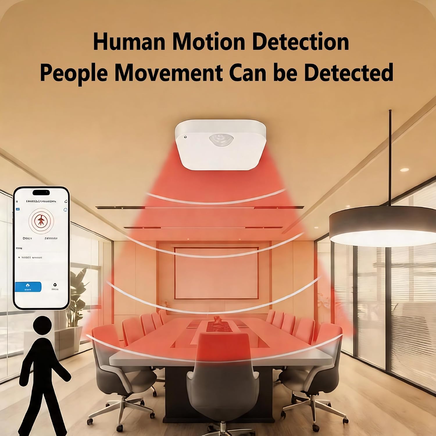 Zigbee Wireless Human Presence Sensor, Smart mmWave Radar & PIR Motion Sensor, 6M Long Distance, 120° Large Angle for Indoor Home Security, Work with Tuya/Smartlife App, Zigbee Hub Required
