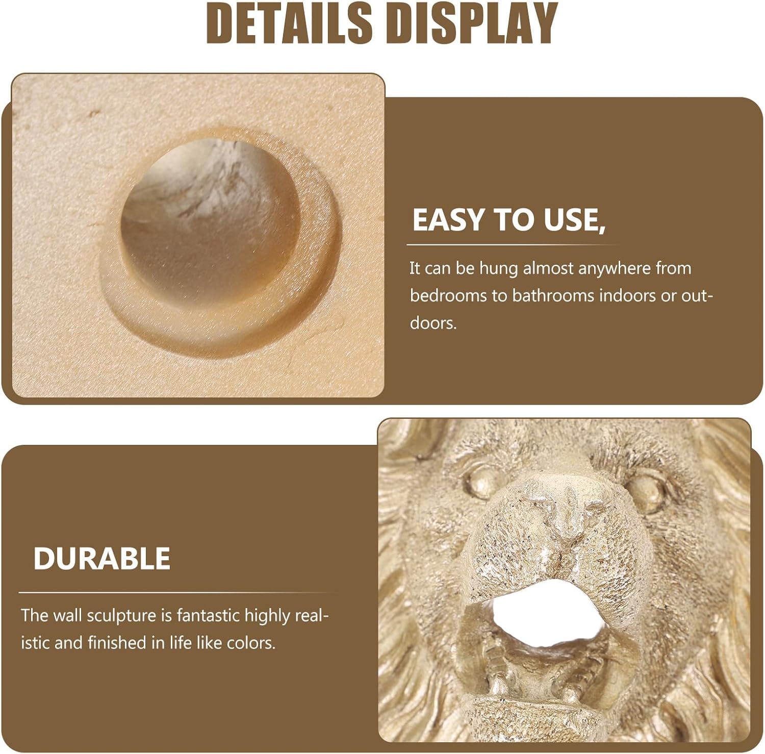KESYOO Wall Mount Fountain Nozzle Lion Head Shape Water Sprayer for Garden and Pond Outdoor Decoration Compact and Sturdy for Patio Fountains