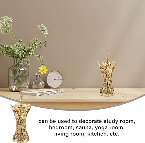 Miniatura 9 de Alipis Quemador de incienso eléctrico de metal para horno, quemador de incienso de resina para yoga, spa, oficina, decoración del hogar, dorado