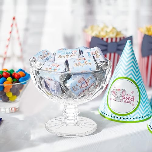 Miniatura 6 de Clabby 90 unidades de envoltorios de dulces de oso azul para baby shower, mini barra de caramelo, envoltorios en miniatura, calcomanías de barra de