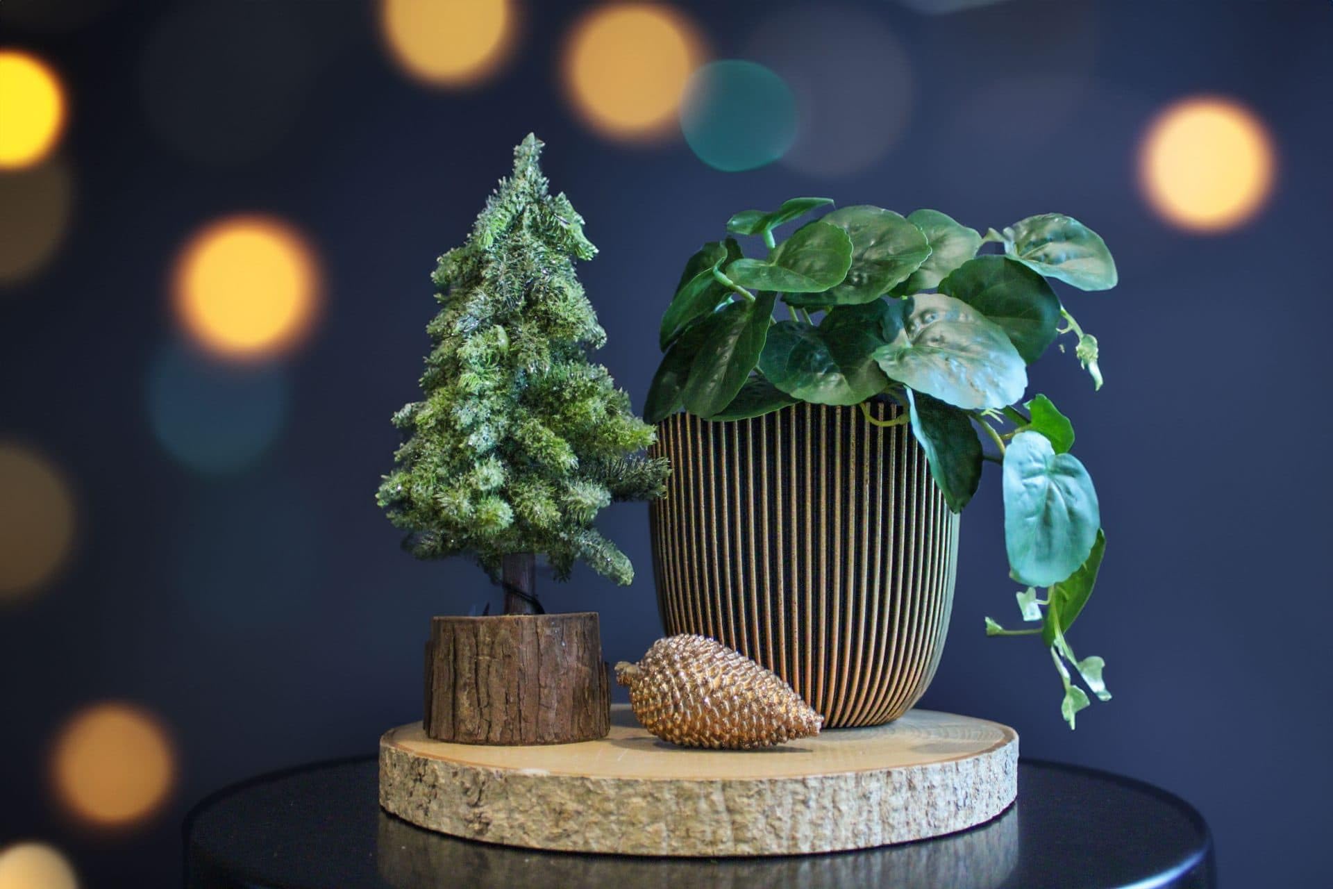 Capi Europe - Geschenkset Blumentopf Kugel Groove 'Made with' Gold - Set L - Blumentöpfe für drinnen und draußen - Hergestellt aus recycelten Materialien