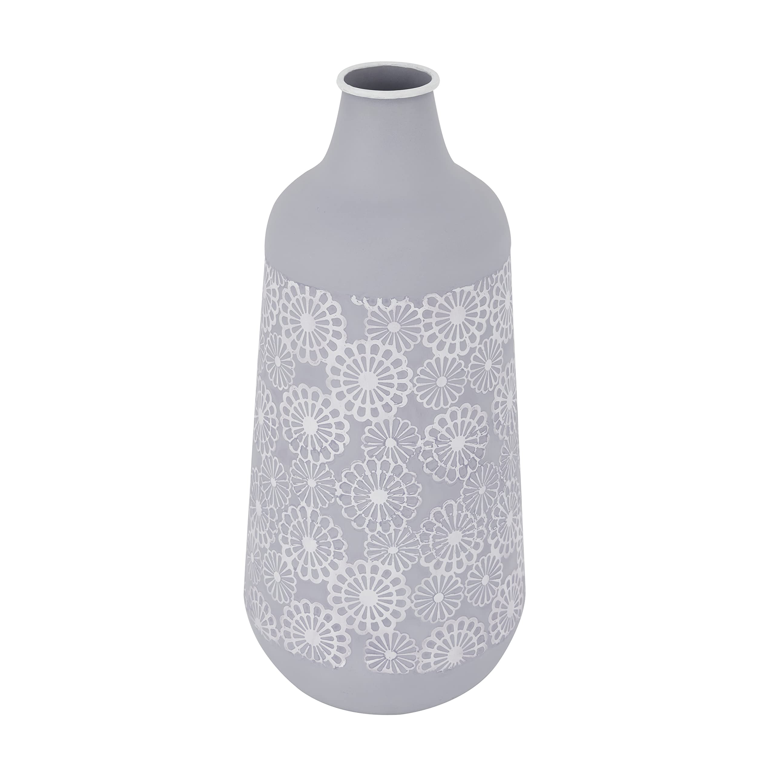 Vase rustique en métal Deco 79 gris de 56 cm avec finition patinée vintage