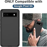 Vista 2 de Google Pixel 6A - Funda para teléfono celular, protección resistente con protector de pantalla integrado, color negro