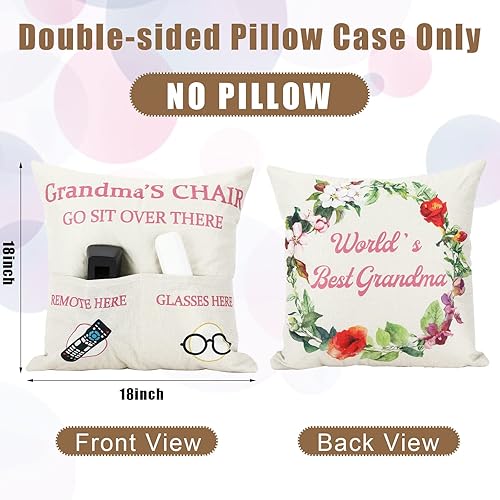 Miniatura 2 de Regalos para abuelos, funda de almohada de 18 x 18 pulgadas, juego de calcetines con texto en inglés "I'm Not Sleep", regalos para abuelos de