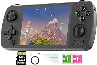 RG405M Retro Handheld Game Console , Aluminum Alloy CNC Android 12 System Support Google Play 4.0 Inch IPS Touch Screen with 128G TF Card 3172 Games (Black)