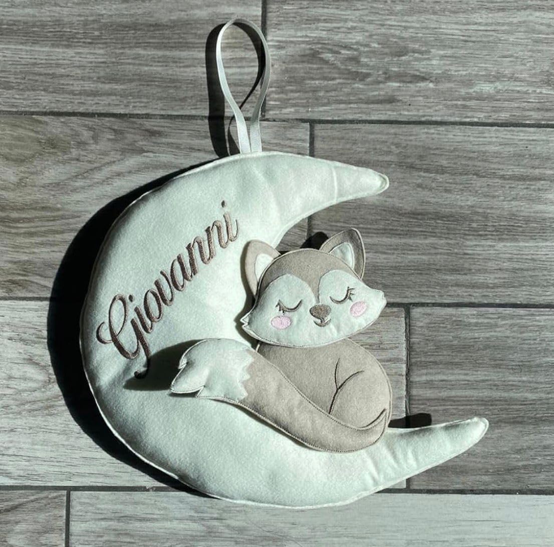 Fiocco Nascita Personalizzato Tema Volpe su Luna - Coccarda nascita con nome personalizzato - Fatto a mano - Made in Italy - Handmade - Pri Frog