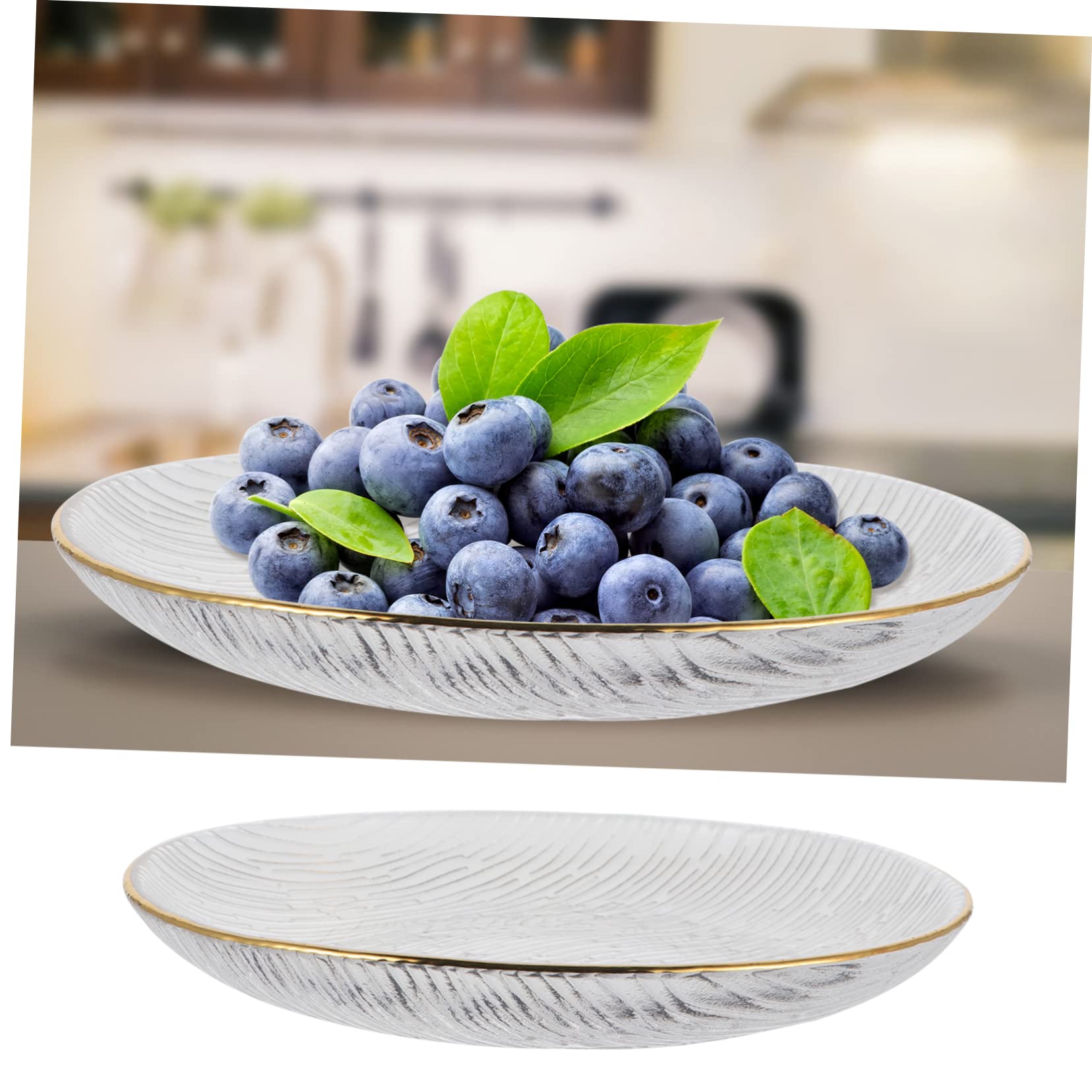 ABOOFAN Elegant Glass Dinner Plate Transparent Salad Dessert Tray for Home Use Design for Space Saving for Parties Gatherings Food